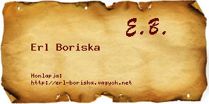 Erl Boriska névjegykártya